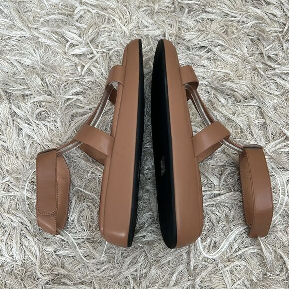 NWOB Jeffrey Campbell Devis Leather Platform Sandals in Dark Natural/Tan Size 9 - Picture 11 of 14
